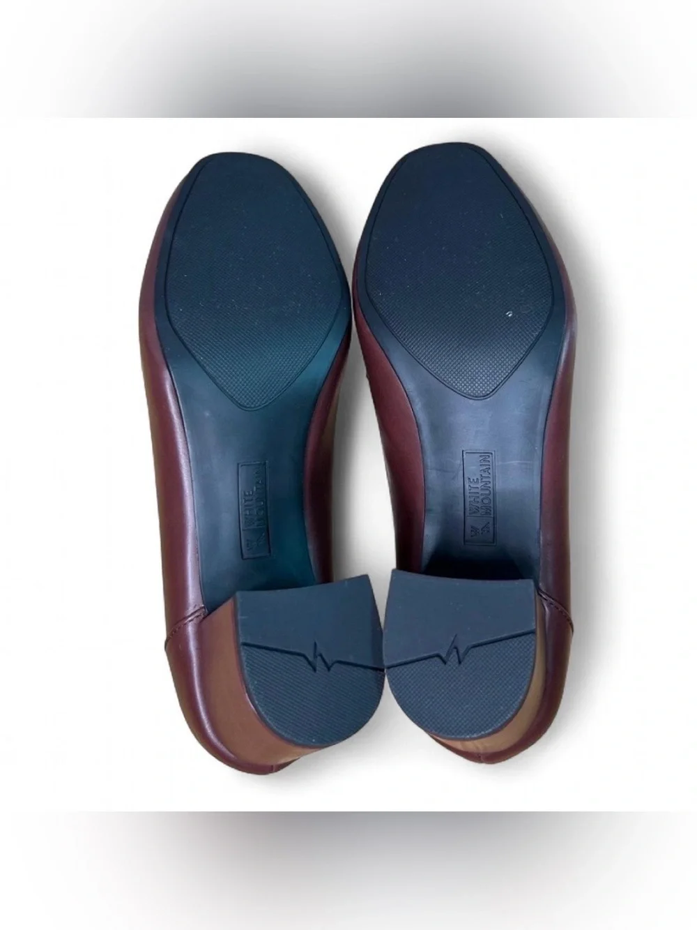 Women's Burgundy Leather Block Heel Loafers